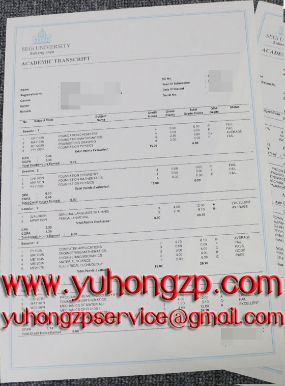 SEGi University College transcript SEGi University College transcript