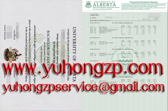 University of Alberta degree and transcript