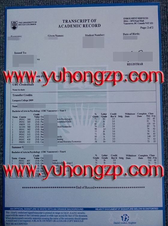 University of British Columbia transcript UBC University of British Columbia transcript UBC