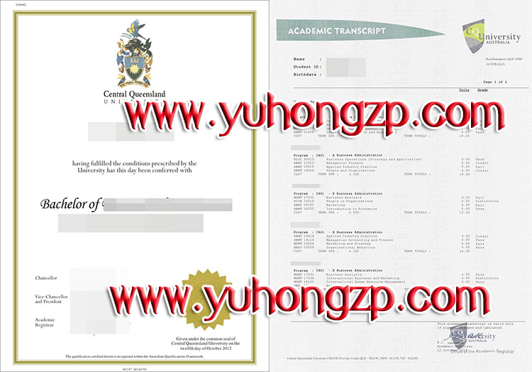 CQU diploma and transcript CQU diploma and transcript