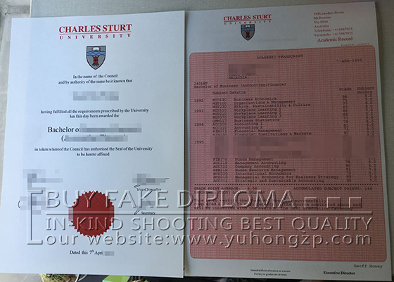 Charles Sturt University degree and transcript