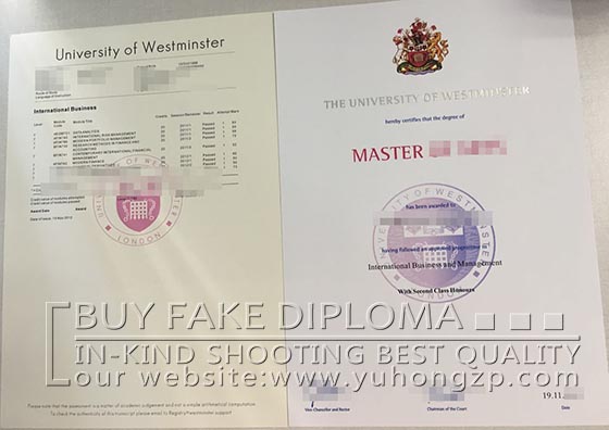 University of Westminster fake degree and transcript University of Westminster fake degree and transcript