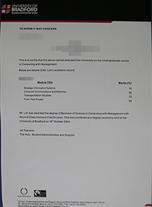 Buy a fake Bradford University transcript, buy fake diploma and transcript online