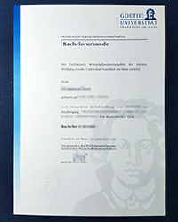 Goethe University Frankfurt diploma of Bachelor, buy fake University of Frankfurt degree