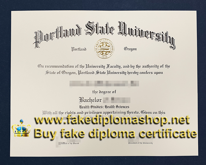PSU diploma, Portland State University diploma