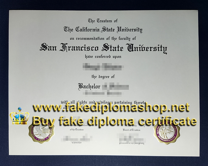 San Francisco State University diploma, SFSU degree