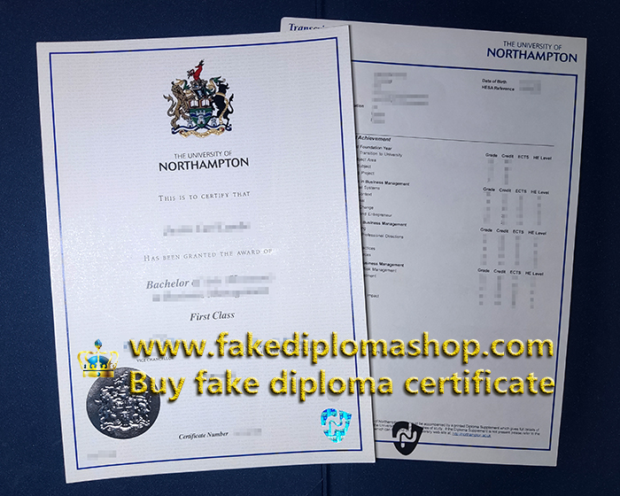 University of Northampton diploma and transcript