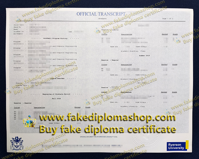 Ryerson University transcript Ryerson University transcript