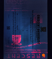 The Premium Crescent University certificate fluorescent anti-counterfeiting customization