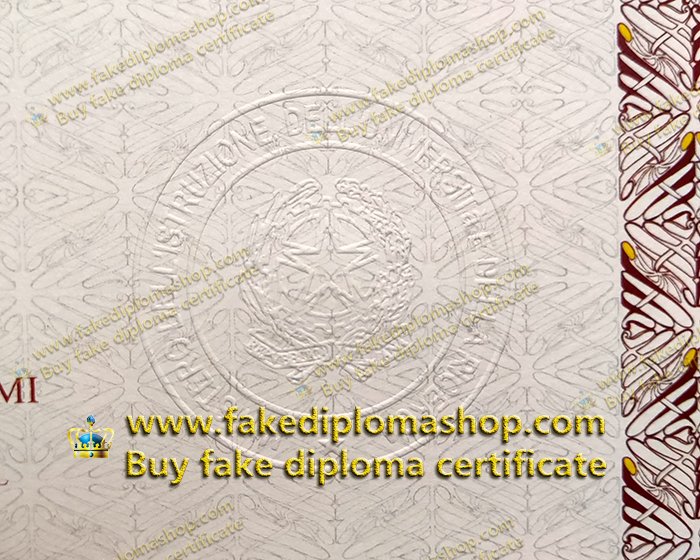 MIUR diploma of Embossed seal MIUR diploma of Embossed seal