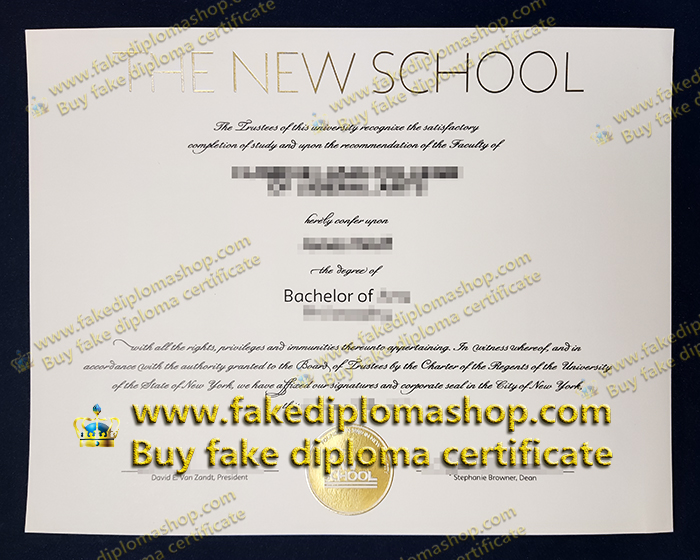 The New School degree of Bachelor The New School degree of Bachelor