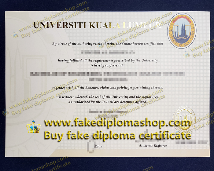UniKL diploma of Bachelor, University of Kuala Lumpur diploma UniKL diploma of Bachelor, University of Kuala Lumpur diploma