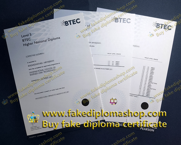 BTEC Level 5 diploma, BTEC transcript BTEC Level 5 diploma, BTEC transcript