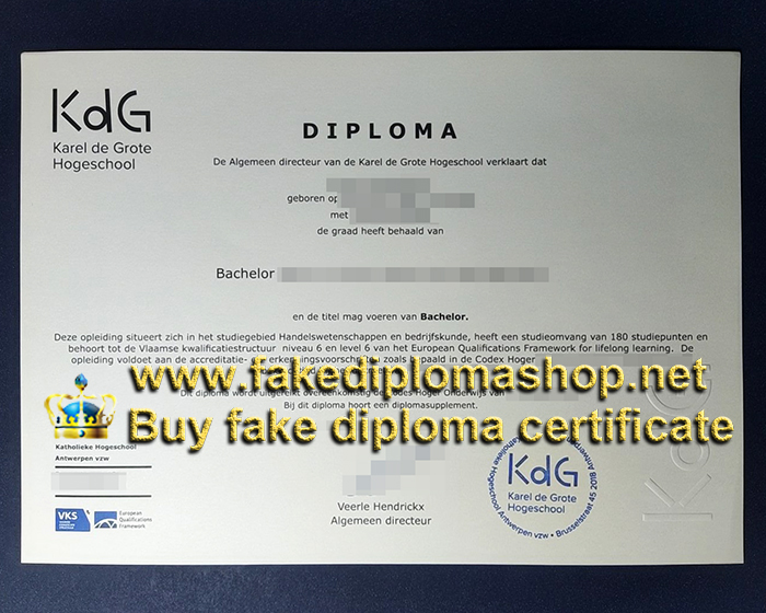 Karel de Grote Hogeschool diploma, KdG diploma Karel de Grote Hogeschool diploma, KdG diploma