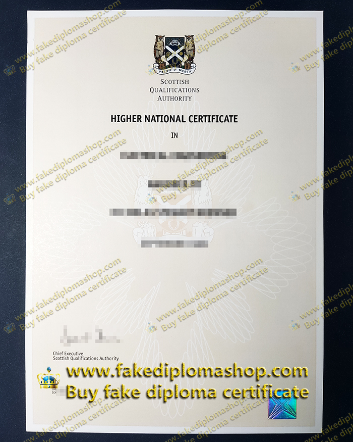 Old edition SQA certificate, Scottish Qualifications Authority certificate