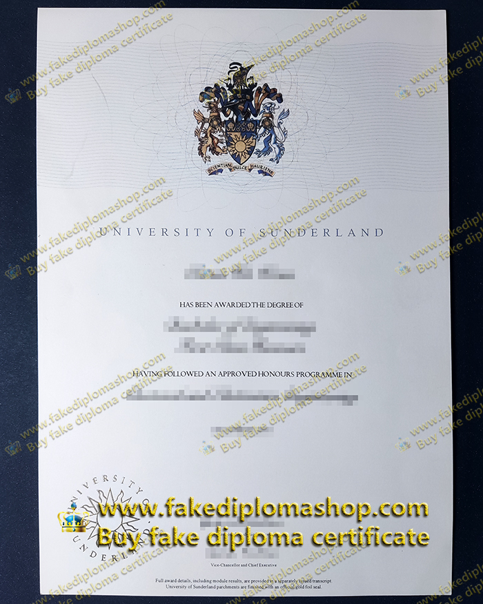 Old edition University of Sunderland diploma Old edition University of Sunderland diploma