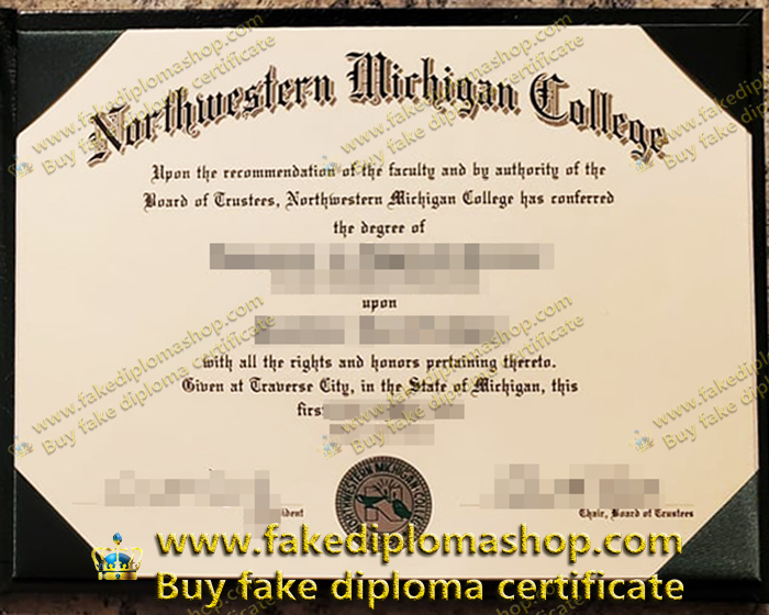 Northwestern Michigan College diploma, NMC degree certificate Northwestern Michigan College diploma, NMC degree certificate