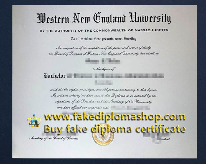 fake Western New England University diploma