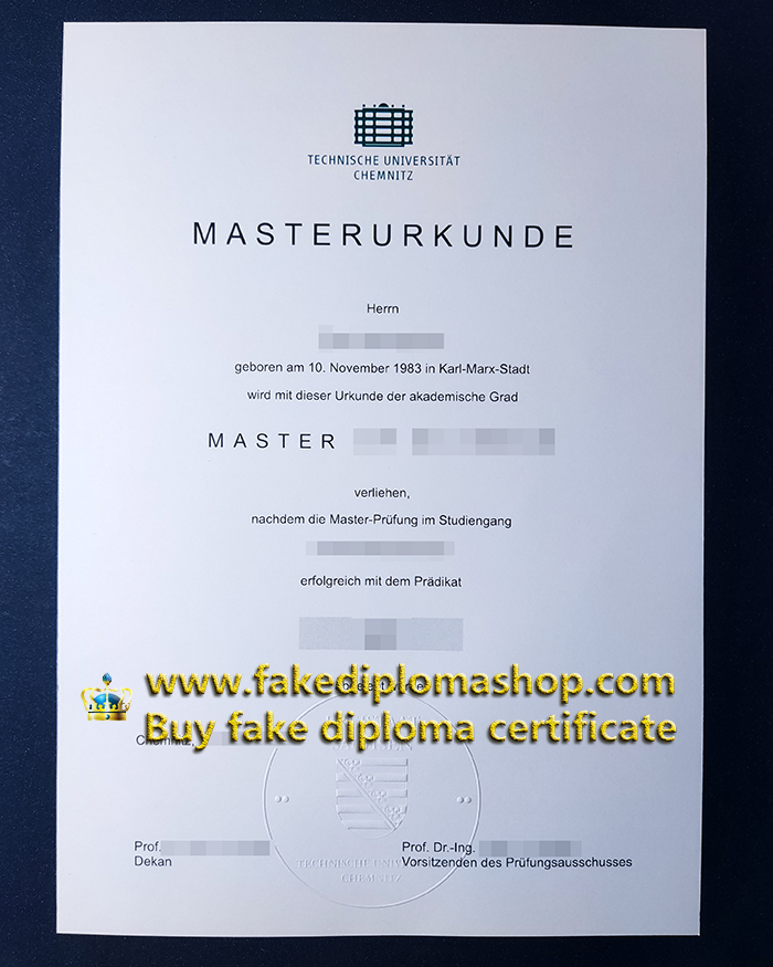 TUC diploma of Master, Chemnitz University of Technology degree TUC diploma of Master, Chemnitz University of Technology degree
