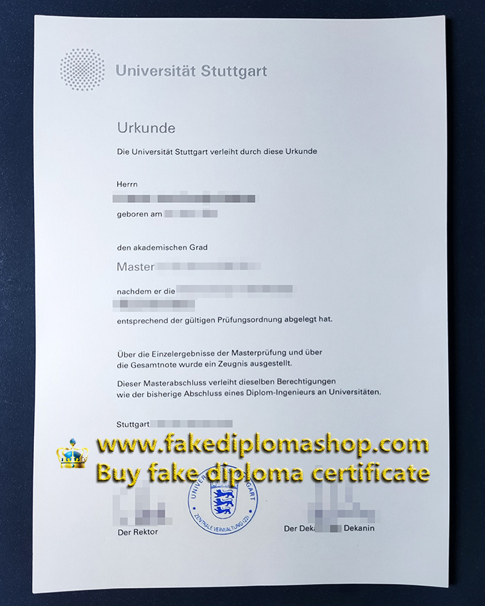 University of Stuttgart diploma, Universität Stuttgart Master degree University of Stuttgart diploma, Universität Stuttgart Master degree