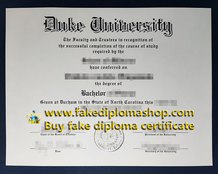 Duke University diploma of Bachelor Duke University diploma of Bachelor