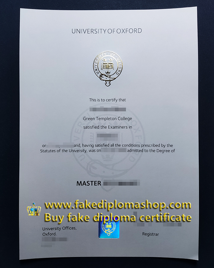 University of Oxford degree of Master University of Oxford degree of Master