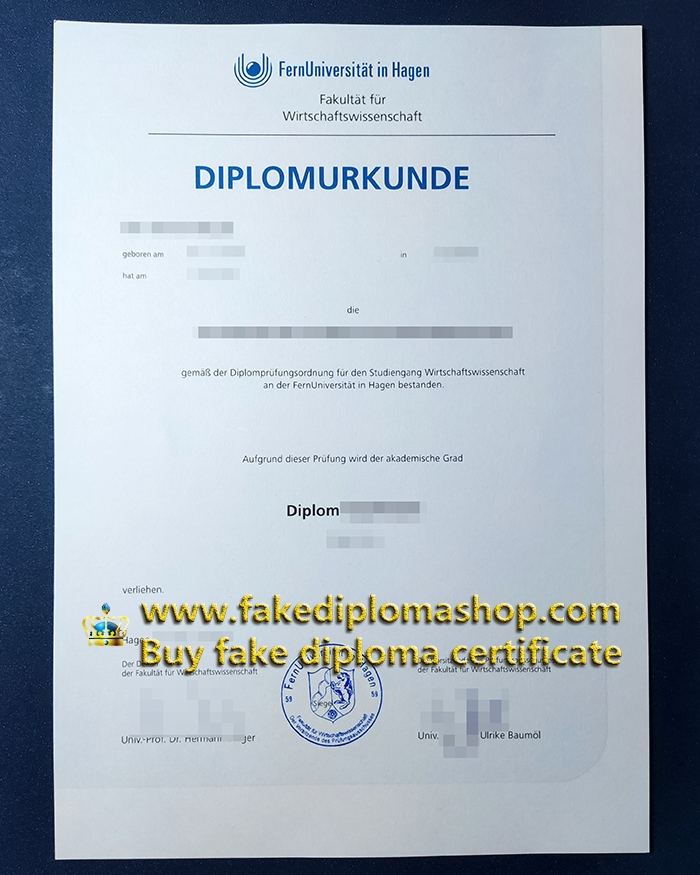 FU Hagen diploma, FernUniversität in Hagen diploma