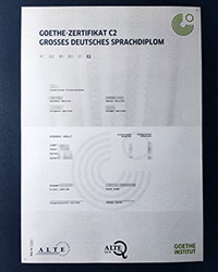 Goethe-Zertifikat C2 for sale, Buy fake Goethe-Institut C2 certificate