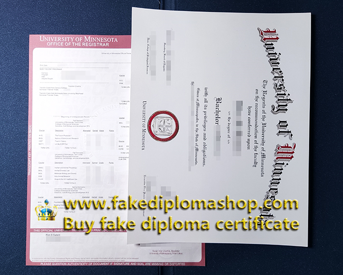 University of Minnesota diploma and transcript University of Minnesota diploma and transcript
