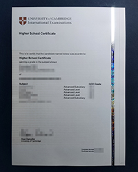 CAIE Higher School certificate, University of Cambridge International Examinations certificate for sale