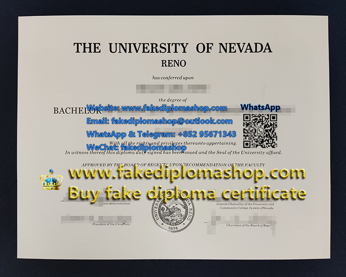 University of Nevada, Reno diploma, UNR degree University of Nevada, Reno diploma, UNR degree