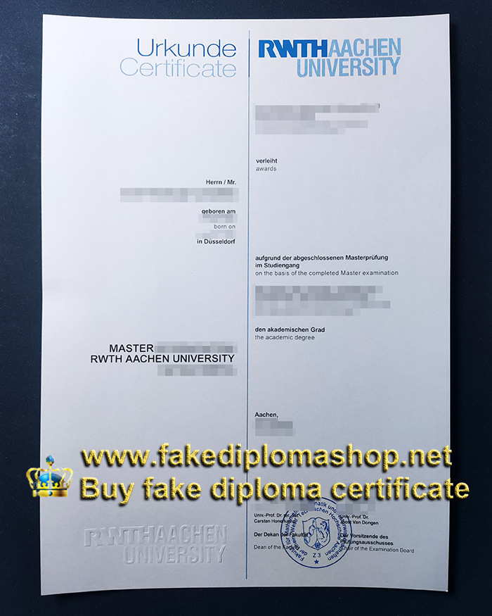 RWTH Aachen University diploma of Master