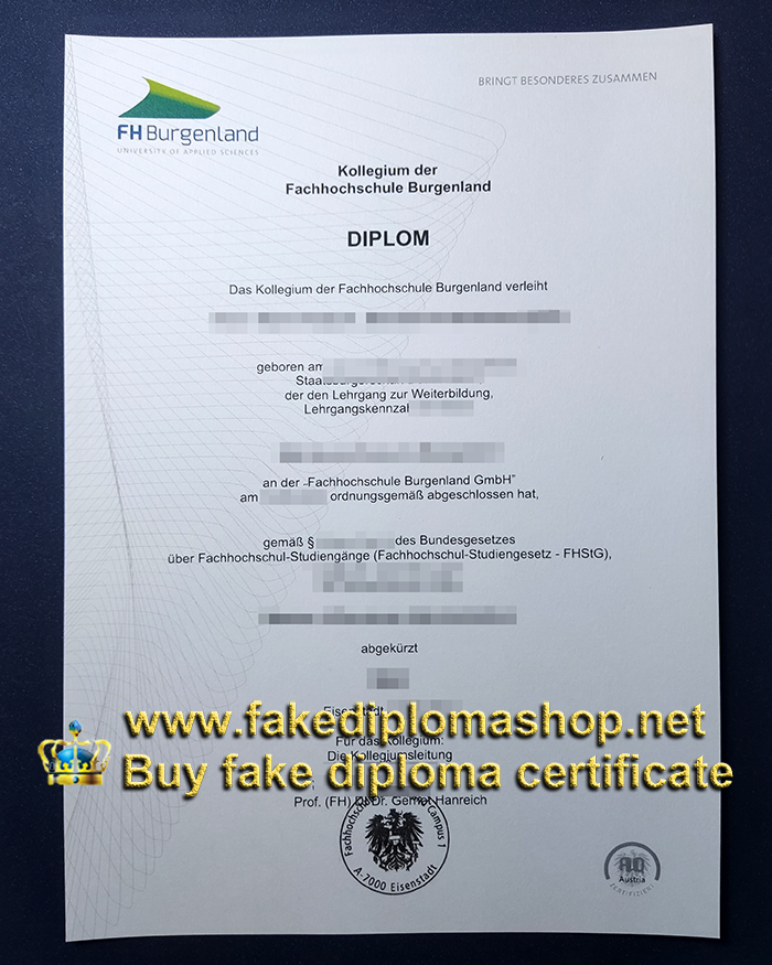 FH Burgenland diploma FH Burgenland diploma