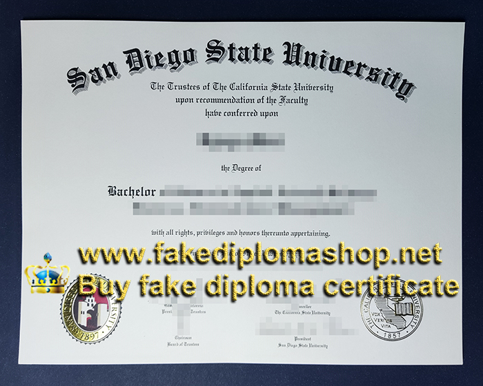 SDSU diploma, San Diego State University diploma