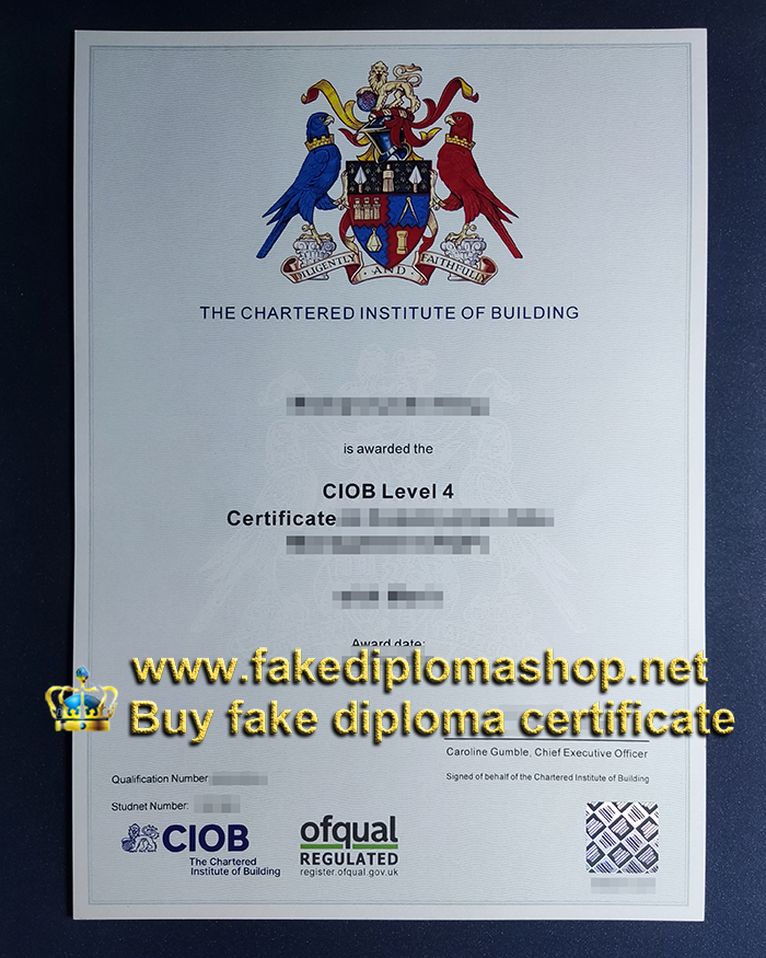 CIOB Level 4 certificate, Chartered Institute of Building certificate CIOB Level 4 certificate, Chartered Institute of Building certificate