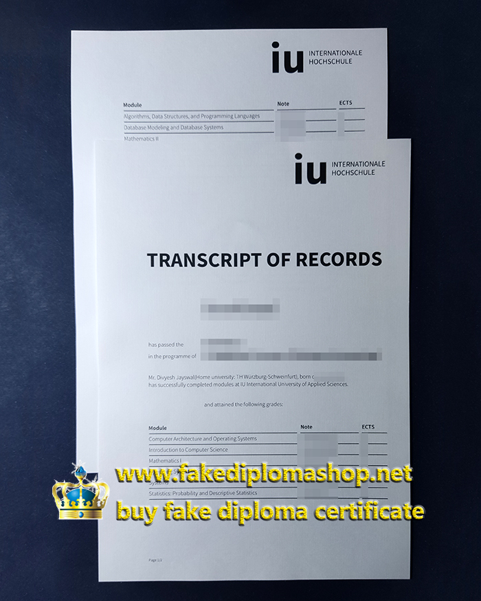 IU Internationale Hochschule transcript IU Internationale Hochschule transcript