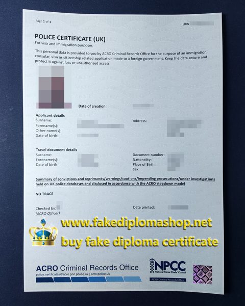 Is it difficult to buy an ACRO Criminal Records Office certificate in ...