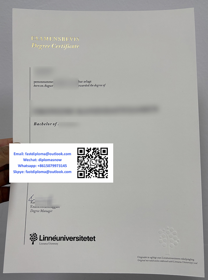 Linnaeus University degree certificate sample