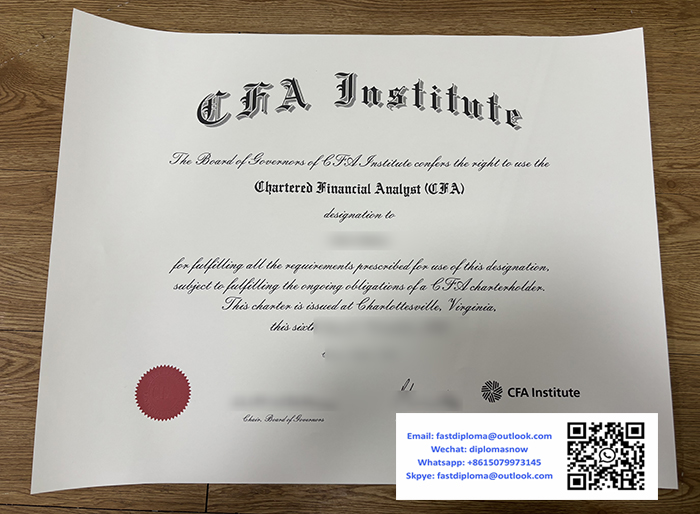 CFA Institute certificate