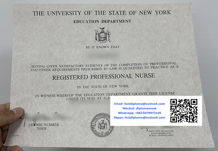 New York State Registered Professional Nurse Certificate