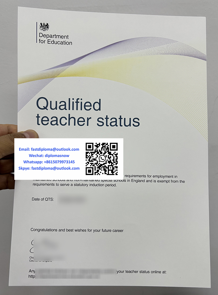 Qualified teacher status (QTS) certificate