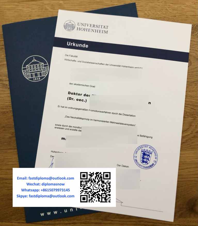 Universität Hohenheim Urkunde Universität Hohenheim Urkunde