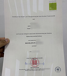 Anton Bruckner Privatuniversität Urkunde sample 2025