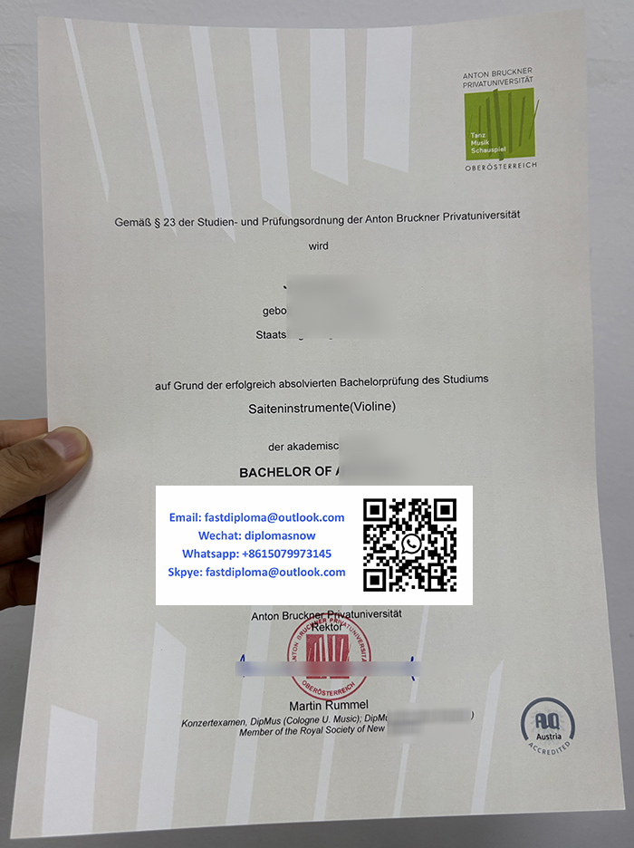 Anton Bruckner Privatuniversität Urkunde