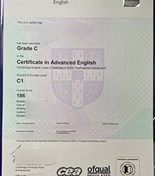 Cambridge English C1 certificate sample 2026