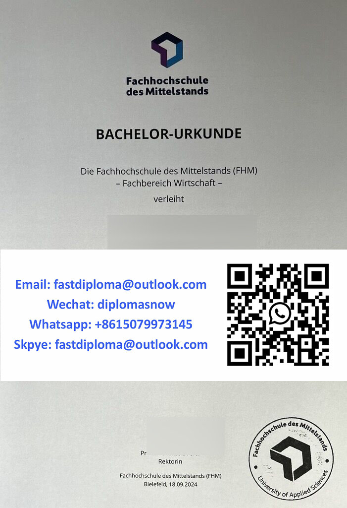 Fachhochschule des Mittelstands Urkunde