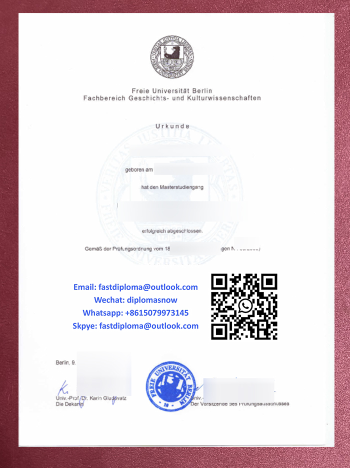 Freie Universität Berlin Urkunde