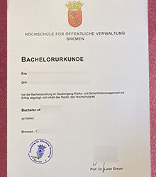 Restore damaged HfÖV Bremen Urkunde