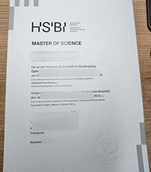 Original document lost: Quick copy Hochschule Bielefeld Urkunde