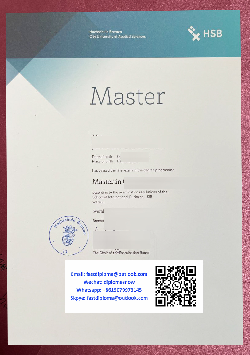 Hochschule Bremen Urkunde sample